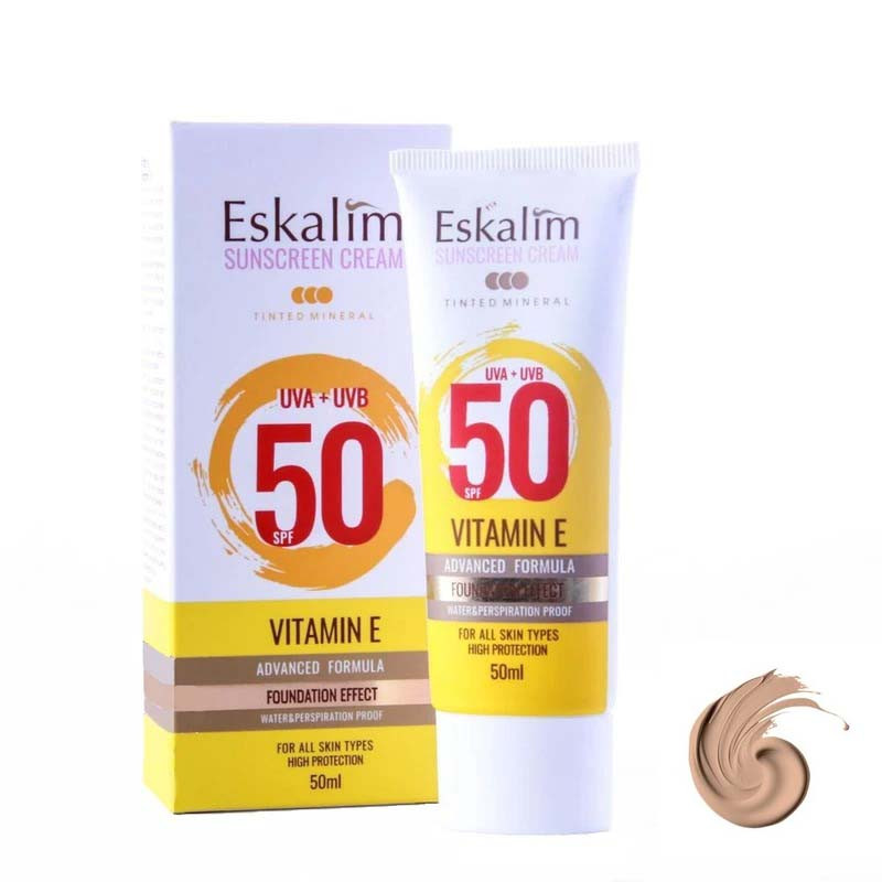 کرم ضد آفتاب رنگی دست و صورت اسکالیم SPF 50 مدل 03 محافظ UVA ، UVB ‌مناسب برای انواع پوست حجم 50 میلی‌لیتر