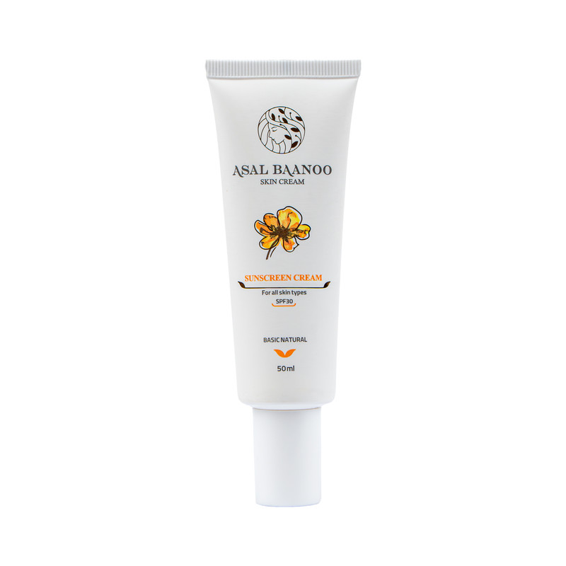 کرم ضد آفتاب بدون رنگ عسل بانو SPF 30 مدل 01 مناسب انواع پوست حجم 50 میلیلیتر