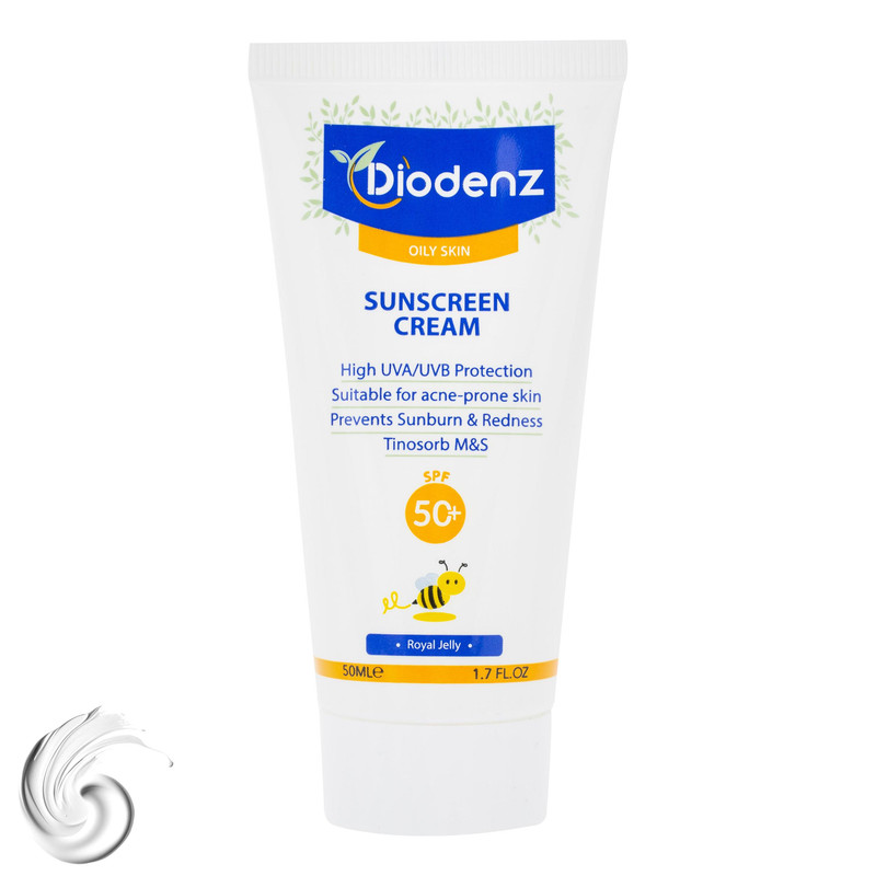 کرم ضد آفتاب بی‌رنگ صورت دیودنز SPF 50 مدل زینک ‌محافظ در برابر اشعه UVB و UVA مناسب برای پوست چرب حجم 50 میلی‌لیتر