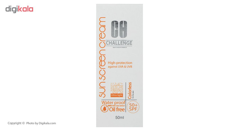 کرم ضد آفتاب چلنج مدل Colorless For Dry Skin حجم 50 میلی لیتر