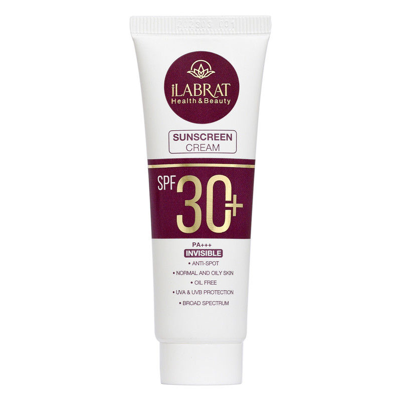 کرم ضدآفتاب بیرنگ ایلابرت، SPF 30، مدل ضد لک 30 پلاس، مناسب پوستهای معمولی و چرب با حجم 40 میلیلیتر، محافظتکننده در برابر اشعههای UVA و PA ،UVB+++، ضد لک و پیری، دارای فرمولاسیون فاقد چربی، با ماندگاری 2 ساعته