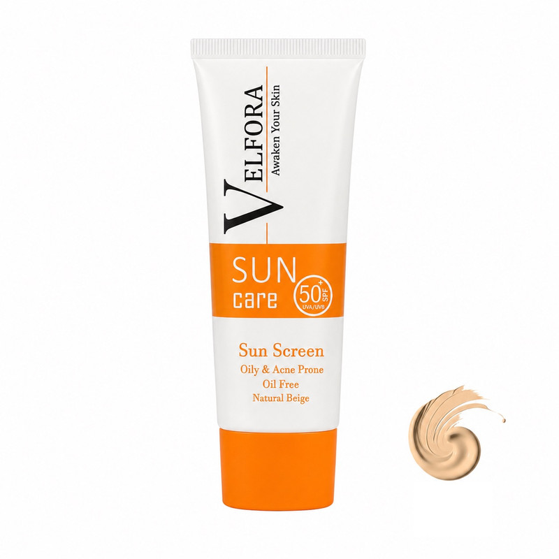 کرم ضد آفتاب رنگی صورت ولفورا SPF 50 مدل نچرال بژ محافظ UVA، UVB مناسب برای پوست چرب و مختلط حجم ۴۰ میلیلیتر