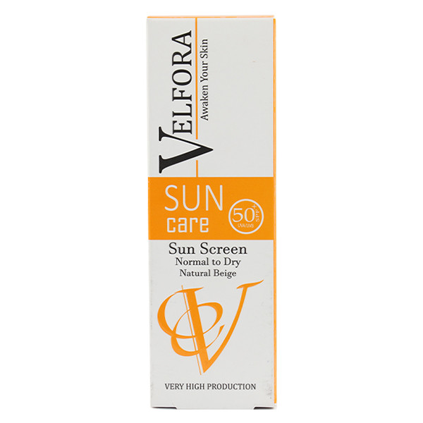 کرم ضد آفتاب رنگی ولفورا SPF 50 مدل bn محافظ در برابر UVA، UVB مناسب برای پوست معمولی حجم 40 میلیلیتر