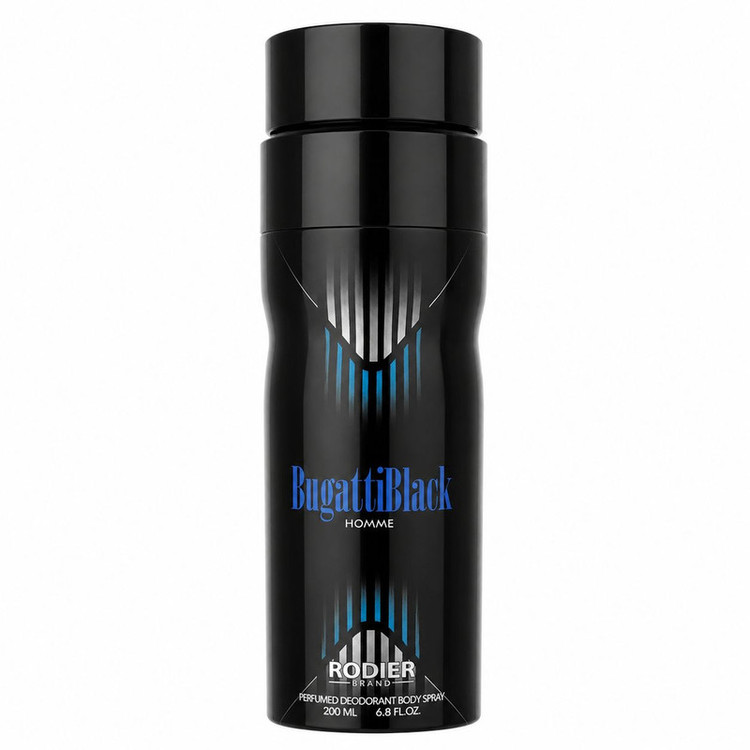 اسپری دئودورانت مردانه رودیر مدل Bugatti Blackحجم 200 میلیلیتر
