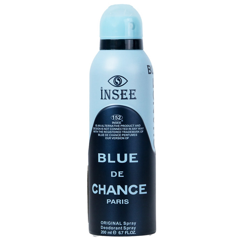 اسپری بدن مردانه اینسی با رایحه خنک مدل BLUE DE CHANCE حجم ۲۰۰ میلی لیتر