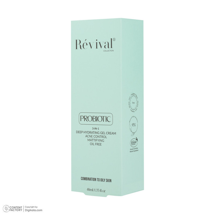 کرم مرطوبکننده صورت کلکسیون رویوال مدل PROBIOTIC مناسب برای پوست چرب، مختلط و آکنهدار حجم 40 میلیلیتر