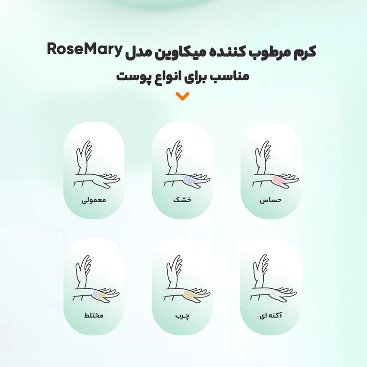 کرم مرطوب کننده میکاوین مدل RoseMary حجم 50 میلی لیتر