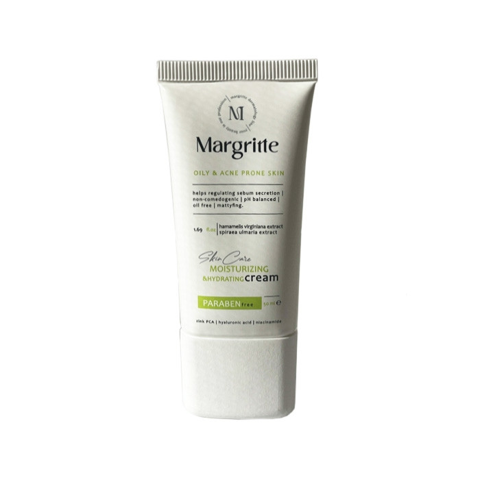 کرم مرطوبکننده دست، صورت، گردن مارگریت مدل hyaluronic acid مناسب برای پوست چرب، مختلط حجم 50 میلیلیتر