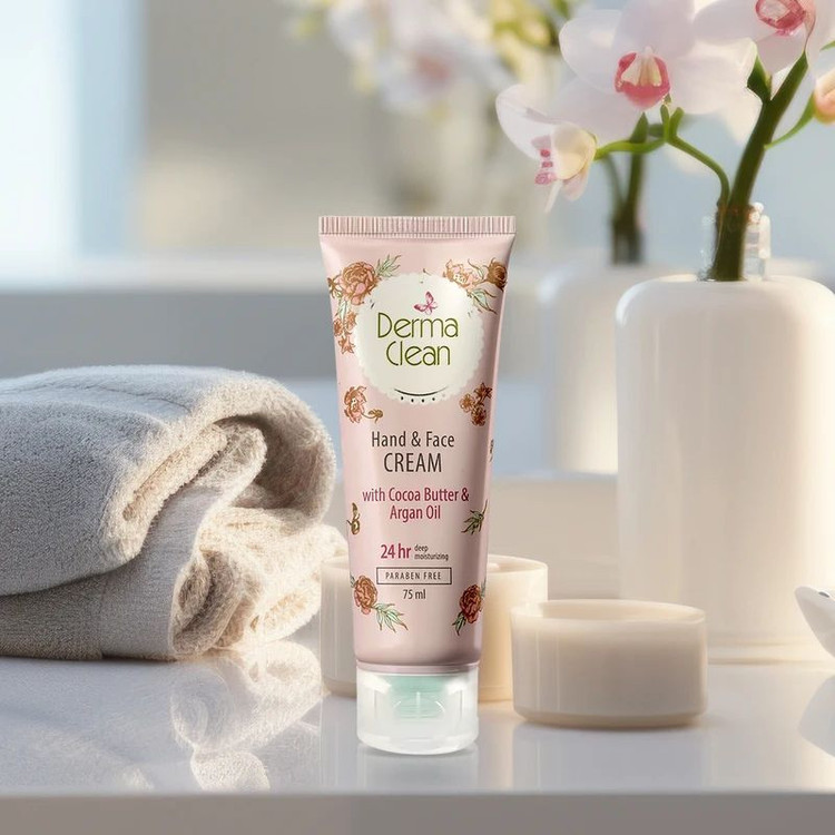 کرم دست و صورت درماکلین حاوی آرگان مدل deep moisturizing حجم 75 میلیلیتر