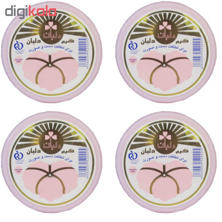 کرم مرطوب کننده دلبان مدل DB04 حجم 90 میلی لیتر مجموعه 4 عددی