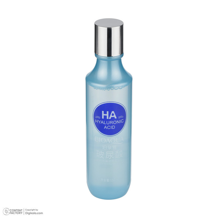 محلول آبرسان صورت بی آکوا مدل Hyaluronic Acid مناسب برای انواع پوست حجم 150 میلیلیتر