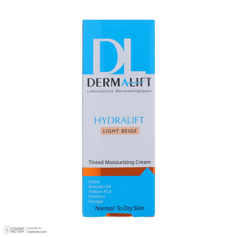 کرم مرطوب کننده رنگی صورت درمالیفت مدل HYDRALIFT مناسب پوستهای خشک و معمولی حجم 40 میلی لیتر
