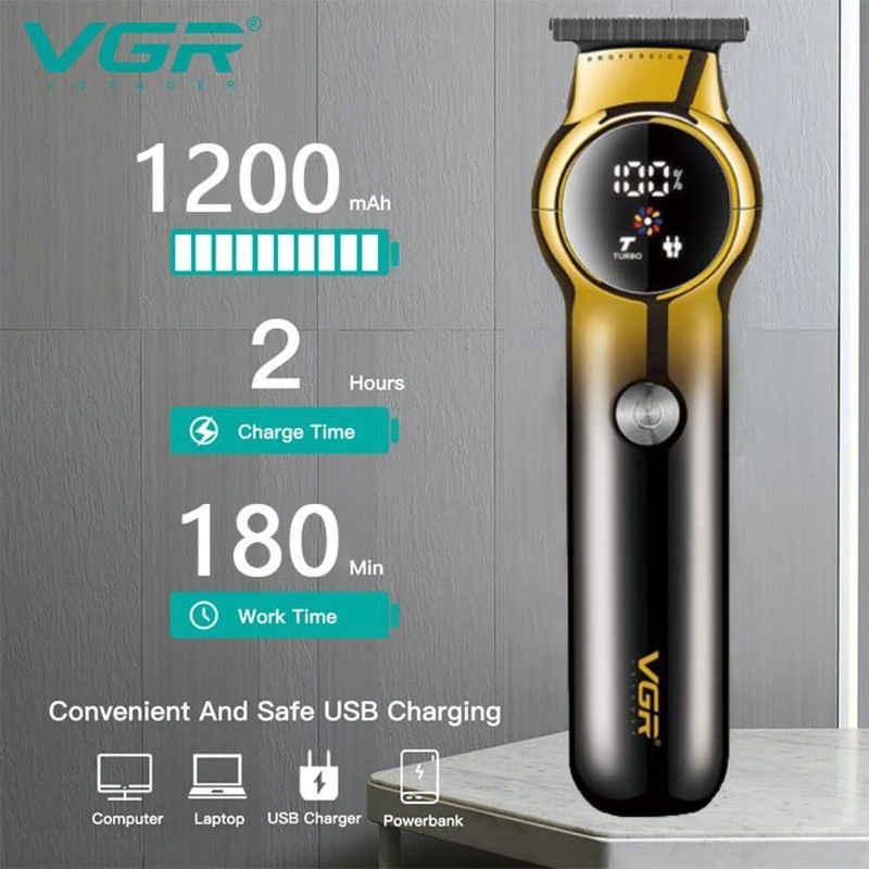 ماشین اصلاح موی سر و صورت شارژی وی جی ار مدل V-989 professional