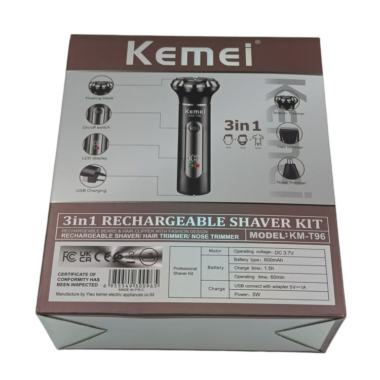 ست ماشین اصلاح موی صورت و بدن شارژی کیمی مدل KM-T96