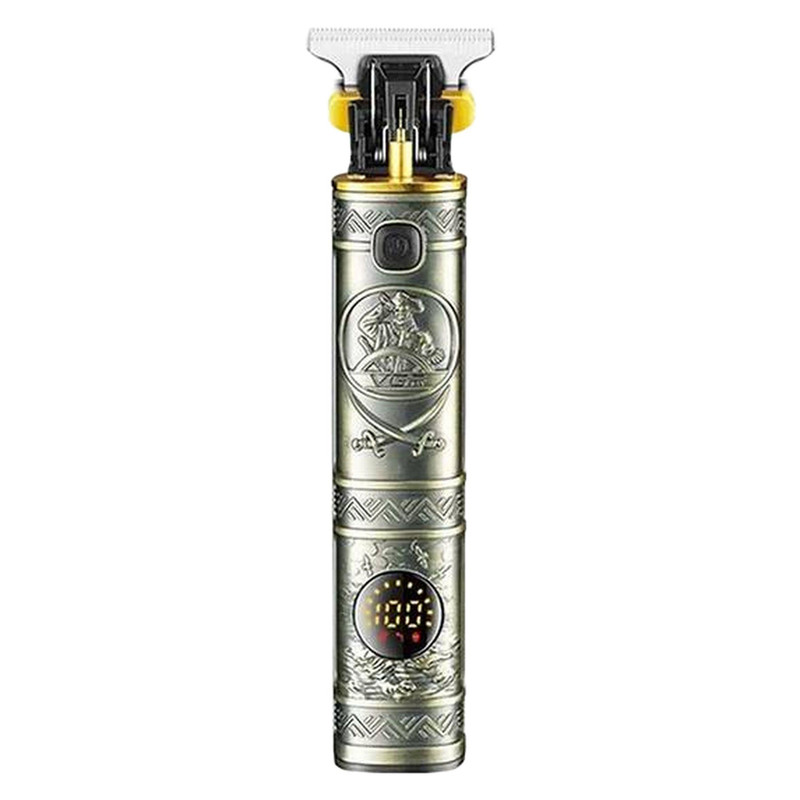 ماشین اصلاح موی صورت وی جی ار مدل V-097 با تیغه استیل ضد زنگ، موتور 6500 دور در دقیقه، قابلیت تنظیم سرعت، عملکرد توربو، نمایش وضعیت باتری و سه عدد شانه در سایزهای 1، 2 و 3 میلی‌متر