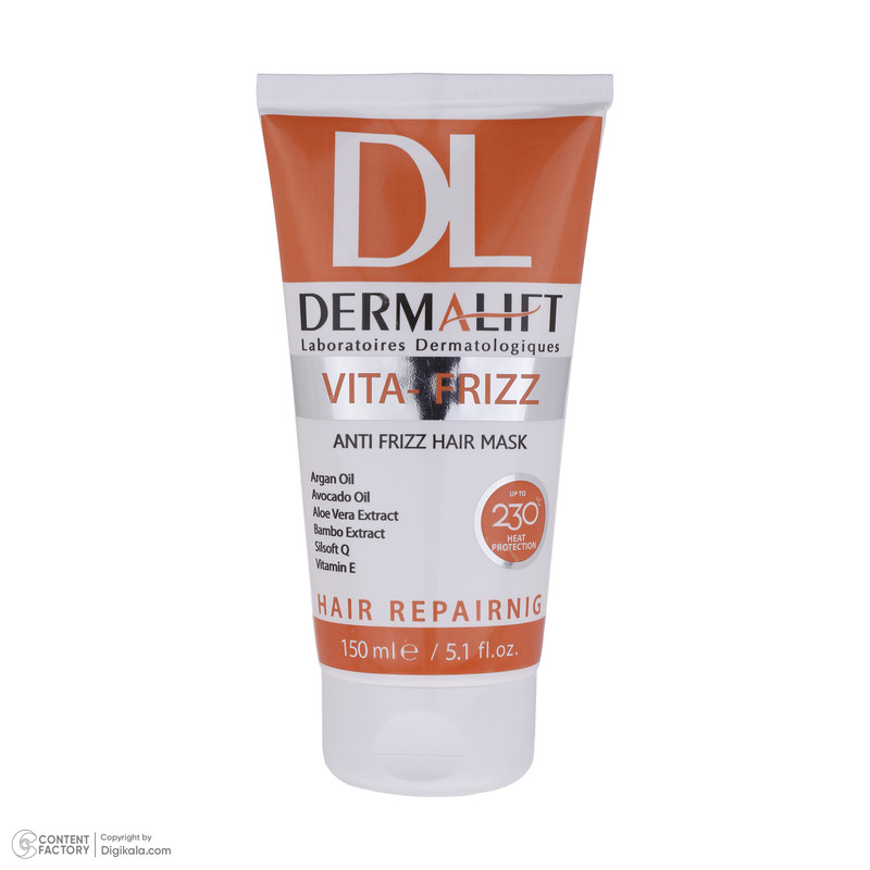 ماسک مو درمالیفت مدل VITA-FRIZZ مناسب برای موهای وزدار حجم 150 میلی لیتر