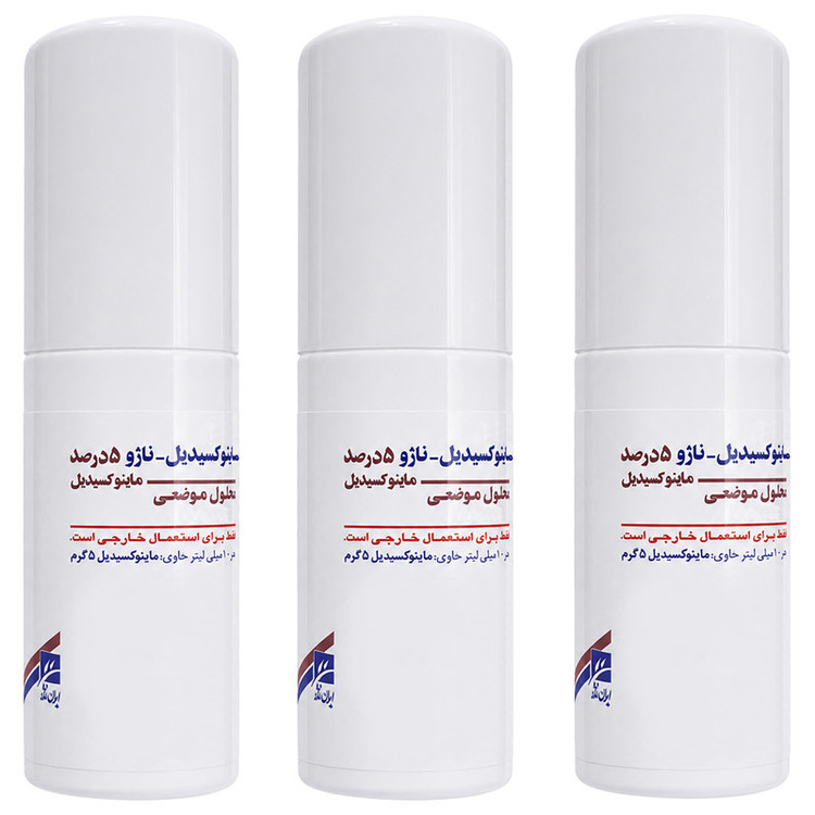 لوسیون تقویت کننده مو ناژو مدل ماینوکسیدیل 5 درصد مناسب برای انواع مو حجم 60 میلی لیتر بسته 3 عددی
