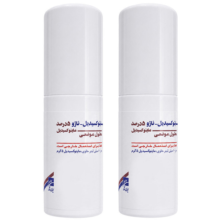 لوسیون تقویت کننده مو ناژو مدل ماینوکسیدیل 5 درصد مناسب برای انواع مو حجم 60 میلی لیتر بسته 2 عددی