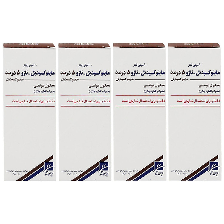 لوسیون تقویت کننده مو ناژو مدل ماینوکسیدیل 5 درصد مناسب برای انواع مو حجم 60 میلی لیتر بسته 4 عددی