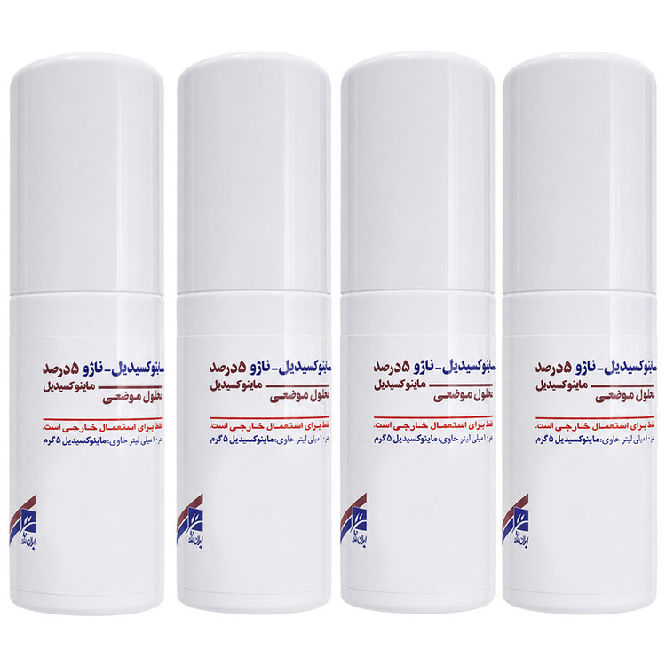لوسیون تقویت کننده مو ناژو مدل ماینوکسیدیل 5 درصد مناسب برای انواع مو حجم 60 میلی لیتر بسته 4 عددی