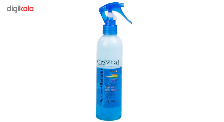 ماسک مو دو فاز آبی روزانه کریستال مدل Hydrolyzed Keratin حجم 250 میلی لیتر