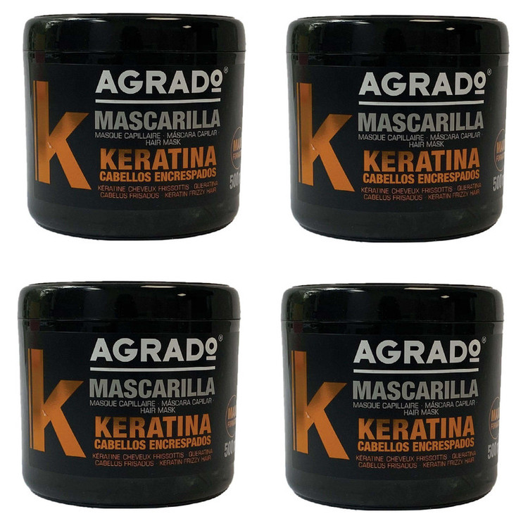 ماسک مو آگرادو مدل Keratin حجم 500 میلی لیتر بسته 4 عددی