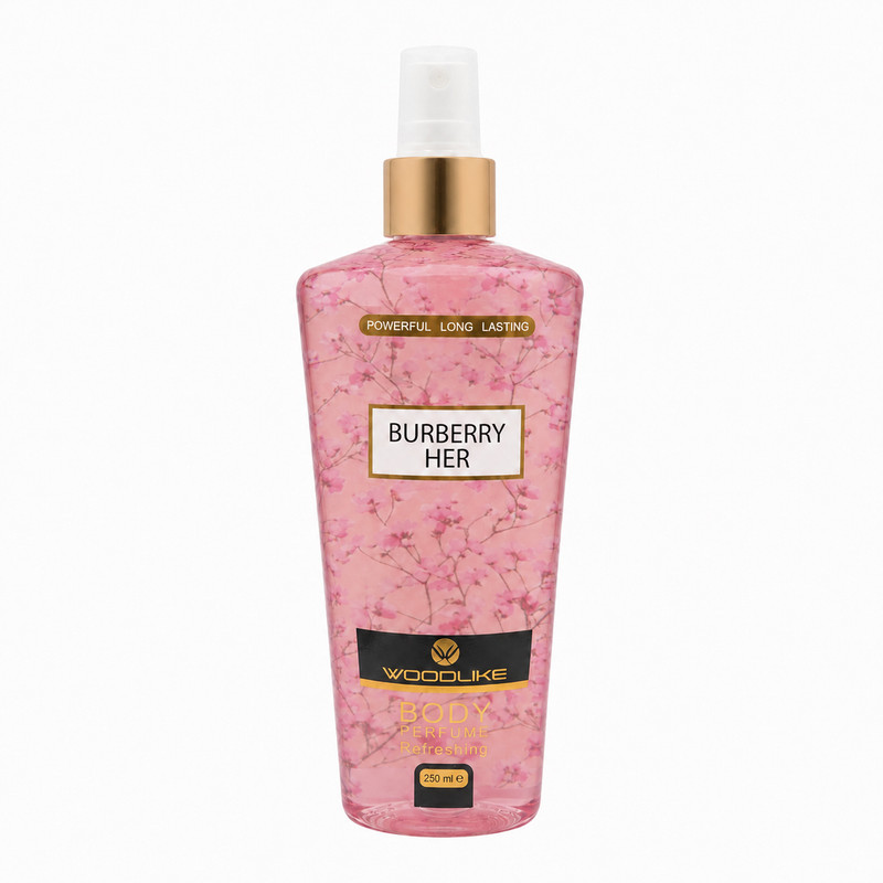 بادی اسپلش زنانه وودلایک مدل Burberry Her حجم 250 میلیلیتر