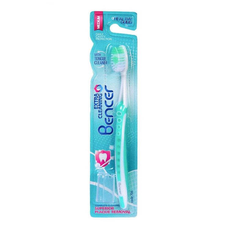 مسواک بنسر مدل Extra Cleaning با برس متوسط بسته 3 عددی
