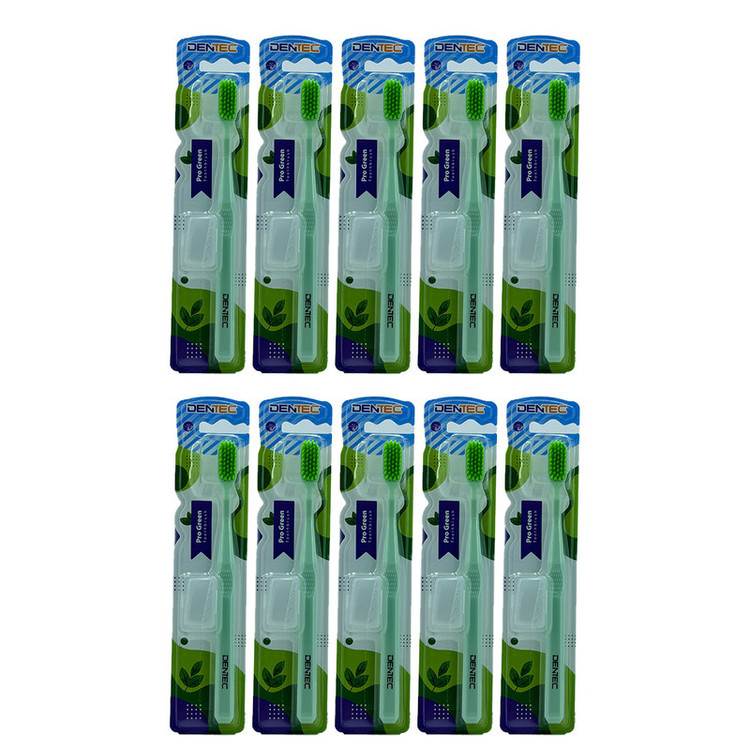 مسواک دن تک مدل Pro Green با برس نرم بسته 12 عددی