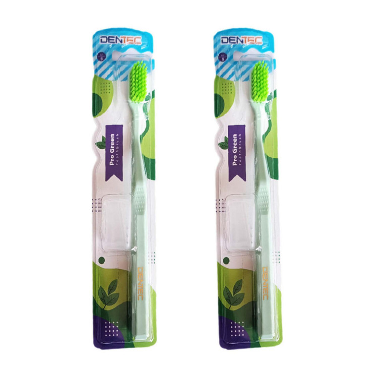 مسواک سبز دن تک مدل pro Green با برس نرم مجموعه دو عددی