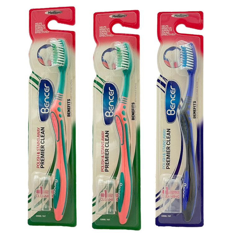 مسواک بنسر مدل Premier Clean با برس متوسط مجموعه 3 عددی