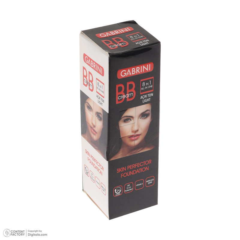 کرم پودر SPF 15 BB کابرینی مدل 8IN1 شماره L مناسب برای انواع پوست حجم 50 میلیلیتر