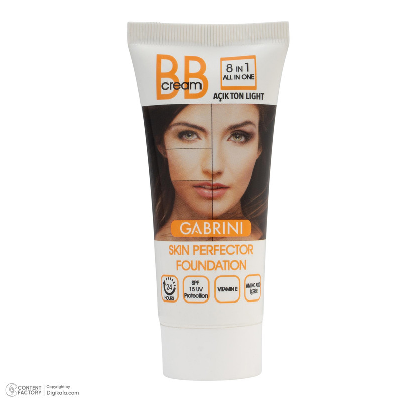 کرم پودر SPF 15 BB کابرینی مدل 8IN1 شماره L مناسب برای انواع پوست حجم 50 میلیلیتر