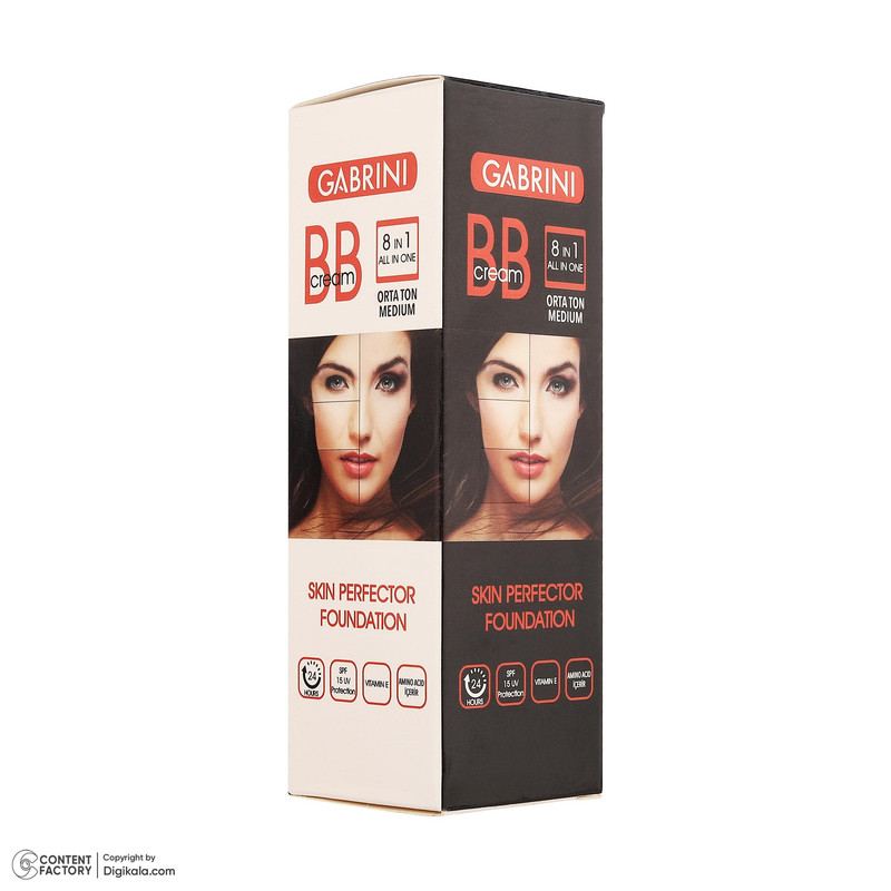 کرم پودر BB مایع SPF 15 کابرینی مدل 8IN1 مناسب برای انواع پوست حجم 50 میلیلیتر