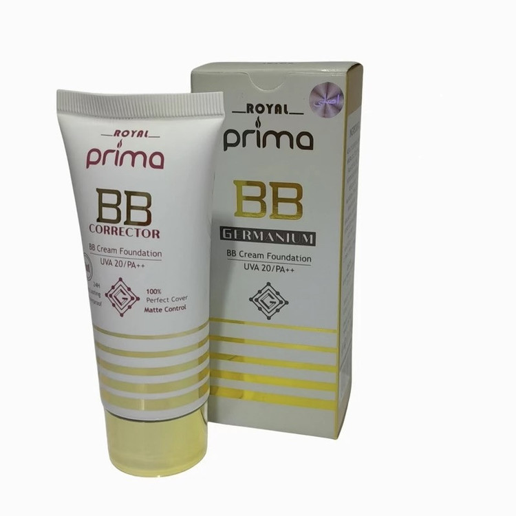 کرم پودر BB مایع اس پی اف 20 رویال پریما مدل 4*1 شماره 01 مناسب برای انواع پوست حجم 60 میلی لیتر