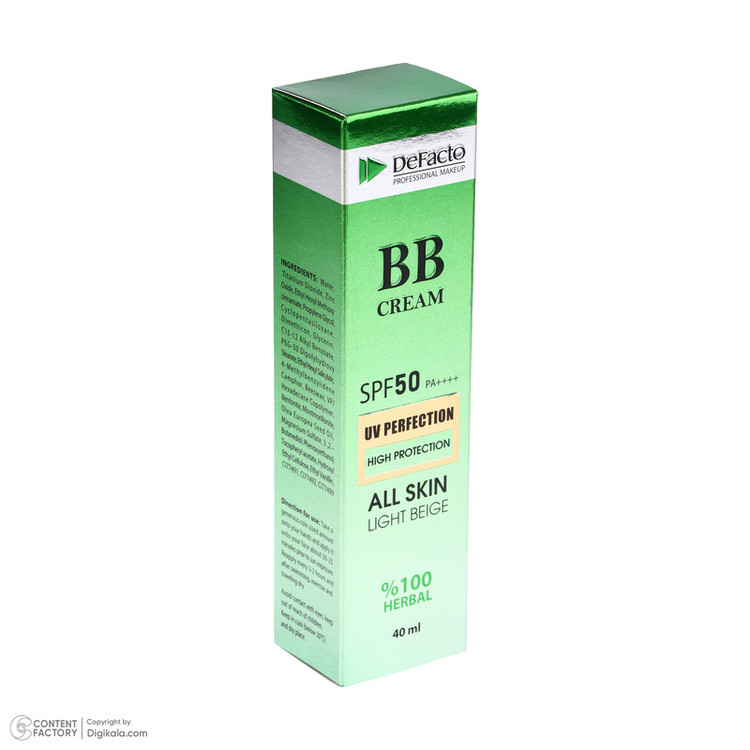 کرم پودر BB مایع SPF 50 دیفکتو مدل professional شماره 1 مناسب برای انواع پوست حجم 40 میلیلیتر