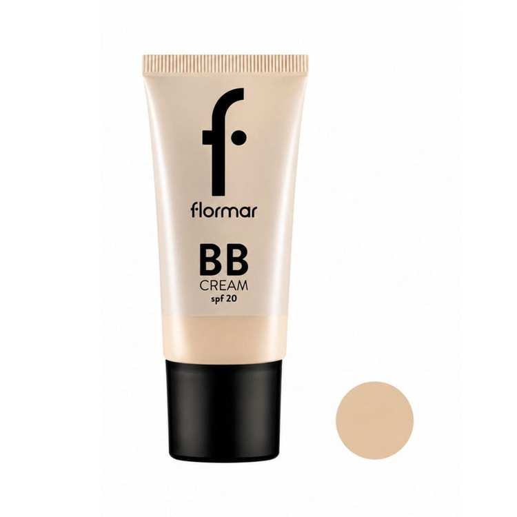 کرم پودر BB فلورمار 20 Spf مدل Fair Light BB02 شماره 02 مناسب انواع پوست حجم 35 میلیلیتر