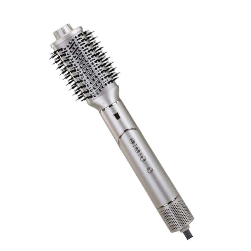 سشوار برس‌دار حالت‌دهنده حرفه‌ای انزو پروفیشینال مدل EN-755 با موتور AC، توان 1500 وات، تنظیمات دما سه حالته، تنظیم سرعت دو سرعته، دارای سری‌های صاف‌کننده، حجم‌دهنده و فرکننده، وزن 700 گرم
