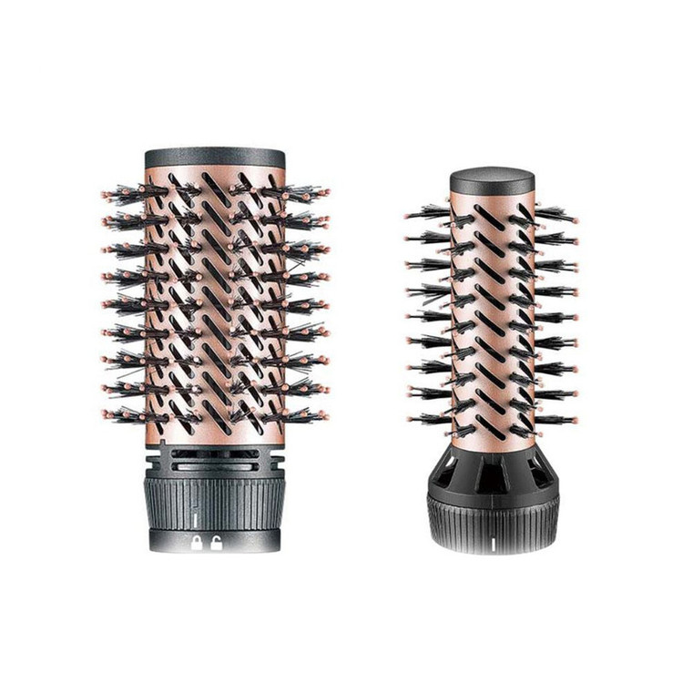 سشوار برسدار چرخشی 1200 وات وی جی ار مدل v-498، موتور DC، وزن 500 گرم، دارای سری برسدار گرد باریک، سری برسدار گرد پهن با ویژگی صافکنندگی، حجمدهندگی، با قابلیت باد سرد، فناوری تولید یون
