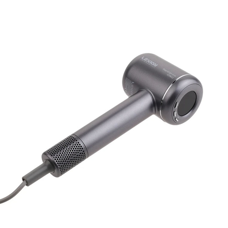 سشوار حرفهای 1600 وات لکسیون مدل Rapid Air Pro HD:1698، موتور BLDC وزن 500 گرم، المنت فلز، دارای سری دیسپانسر، متمرکزکننده پهن با ویژگی صافکنندگی، حجمدهندگی، با قابلیت عملکرد توربو با سرعت 110 هزار در دقیقه