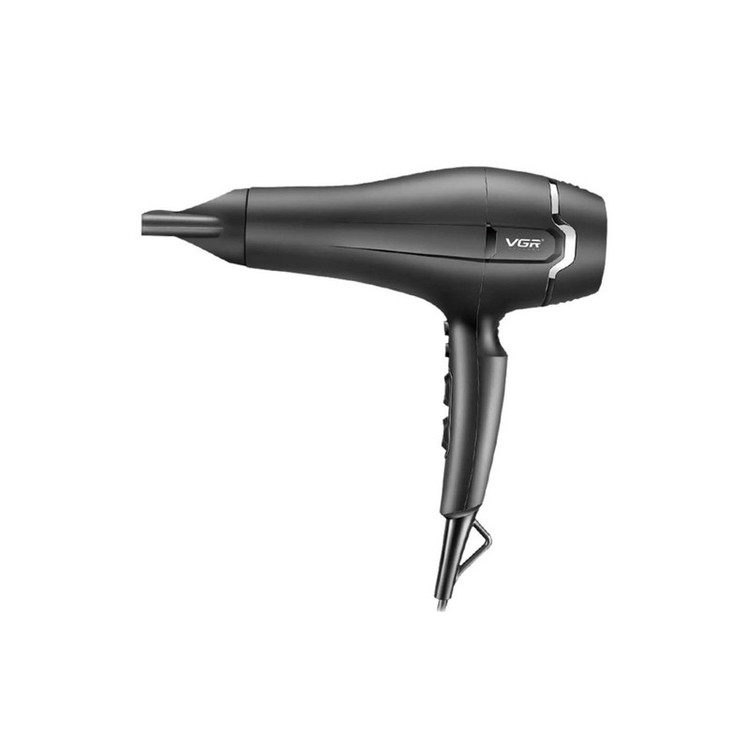 سشوار حرفهای 2400 وات وی جی ار مدل V-450، موتور AC، وزن 950 گرم، دارای سری متمرکزکننده باریک، سری شانهدار با ویژگی صافکنندگی، حجمدهندگی، با قابلیت باد سرد