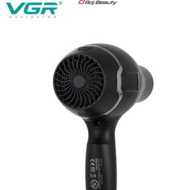 سشوار حرفهای 2400 وات وی جی ار مدل V-450، موتور AC، وزن 950 گرم، دارای سری متمرکزکننده باریک، سری شانهدار با ویژگی صافکنندگی، حجمدهندگی، با قابلیت باد سرد