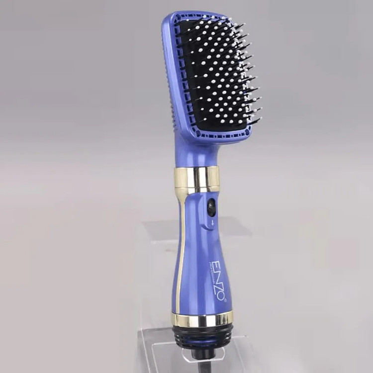 سشوار برسدار حالتدهنده انزو پروفیشینال مدل EN-4128 با توان 1200 وات، موتور DC، دو سری برس گرد و شانهدار، تنظیم دما و سرعت دو حالته، فناوری یونیک برای کاهش وز و افزایش درخشندگی مو، خشککن و حالتدهنده همزمان
