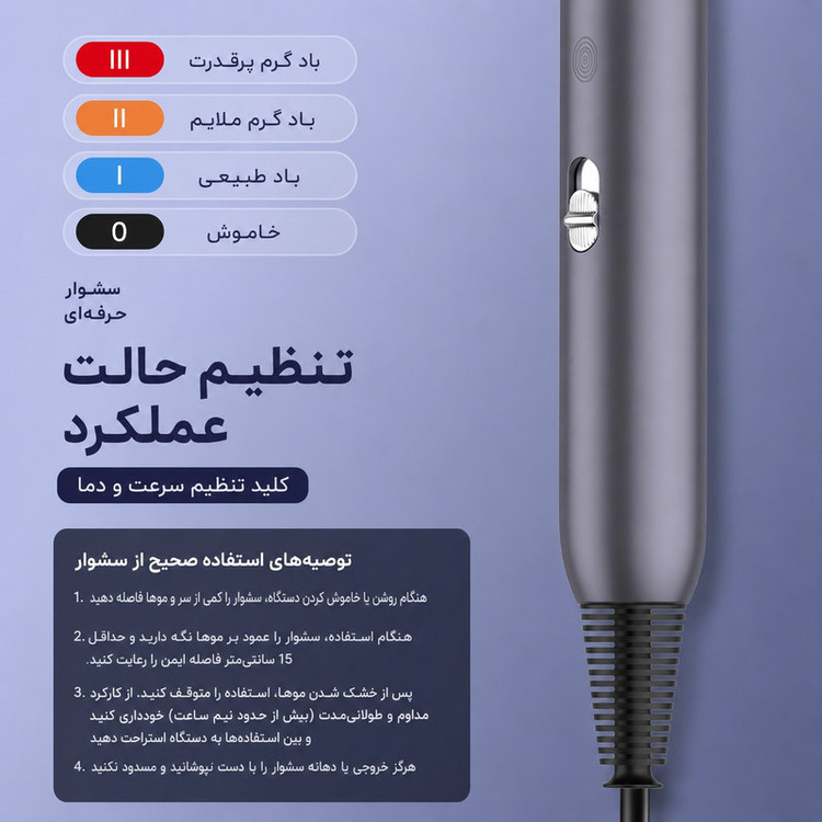 سشوار حرفهای 2400 وات والر مدل 0098