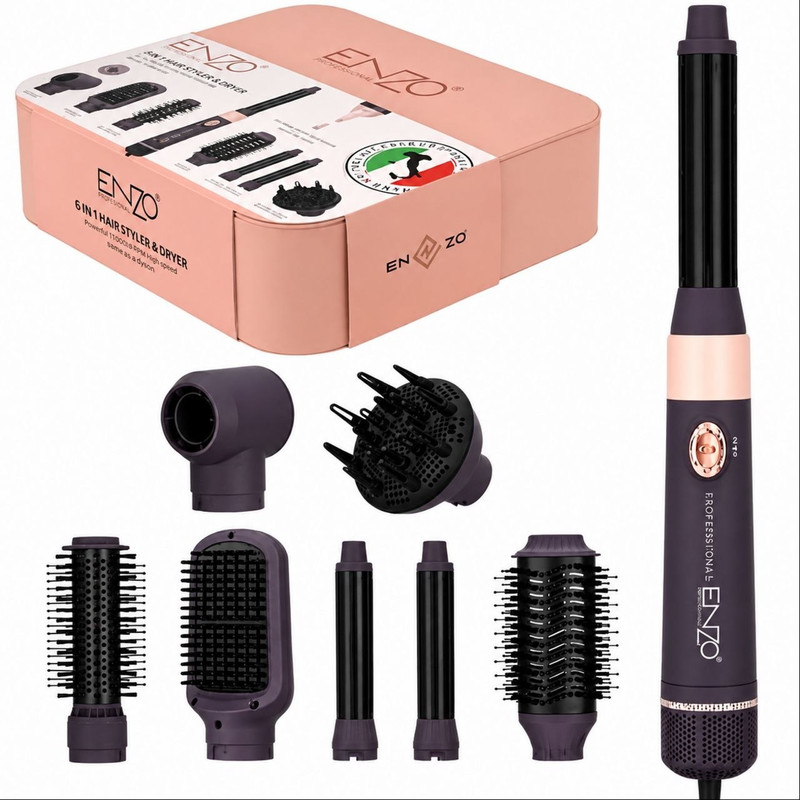 سشوار برس دار حالت دهنده 1500 وات انزو پروفیشینال مدل en-4133 promax 8in1