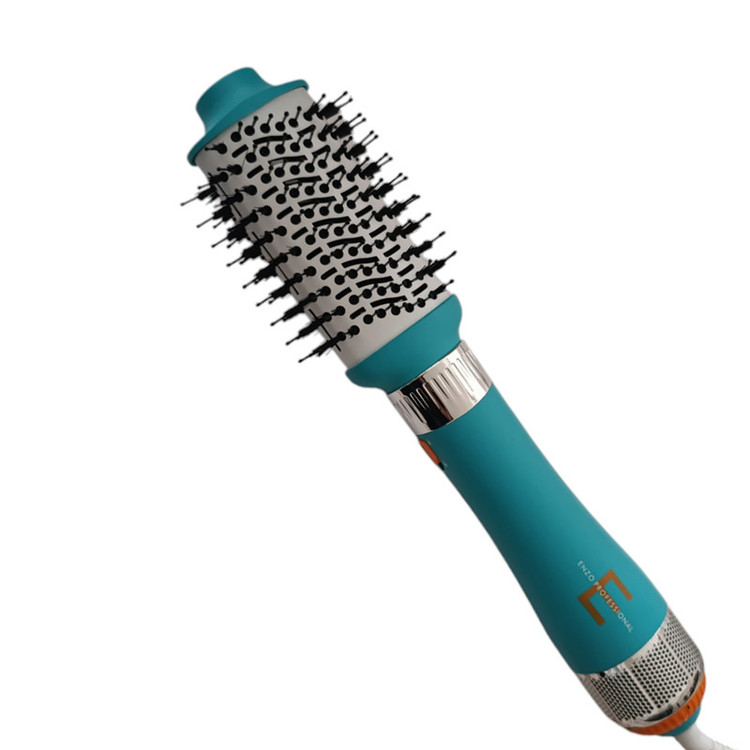 سشوار حرفهای 1500 وات انزو پروفیشینال مدل en-750، موتور DC، وزن 950 گرم، المنت سرامیک، دارای سری خشککن ملایم، دیسپانسر، سری برسدار تخت، سری برسدار گرد پهن، سری شانهدار با ویژگی فرکنندگی، صافکنندگی، حجمدهندگی، با قابلیت تنظیم دما