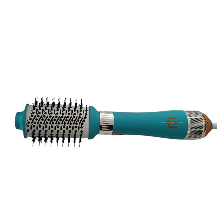 سشوار حرفهای 1500 وات انزو پروفیشینال مدل en-750، موتور DC، وزن 950 گرم، المنت سرامیک، دارای سری خشککن ملایم، دیسپانسر، سری برسدار تخت، سری برسدار گرد پهن، سری شانهدار با ویژگی فرکنندگی، صافکنندگی، حجمدهندگی، با قابلیت تنظیم دما
