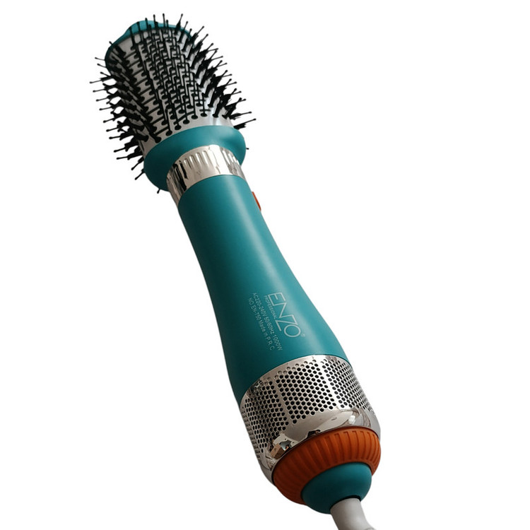 سشوار حرفهای 1500 وات انزو پروفیشینال مدل en-750، موتور DC، وزن 950 گرم، المنت سرامیک، دارای سری خشککن ملایم، دیسپانسر، سری برسدار تخت، سری برسدار گرد پهن، سری شانهدار با ویژگی فرکنندگی، صافکنندگی، حجمدهندگی، با قابلیت تنظیم دما