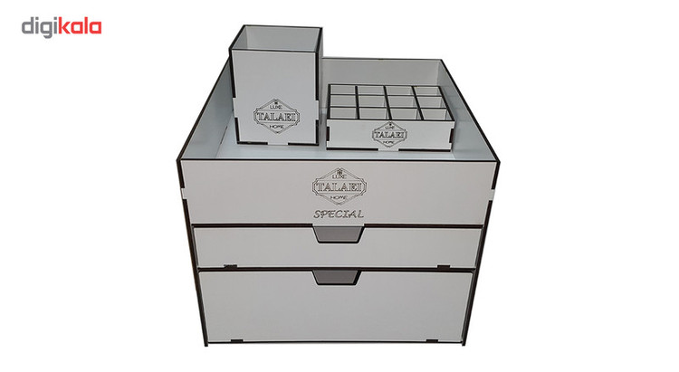 استند آرایشی لوکس طلائی مدل MB0012 به همراه جای برس و رژ لب