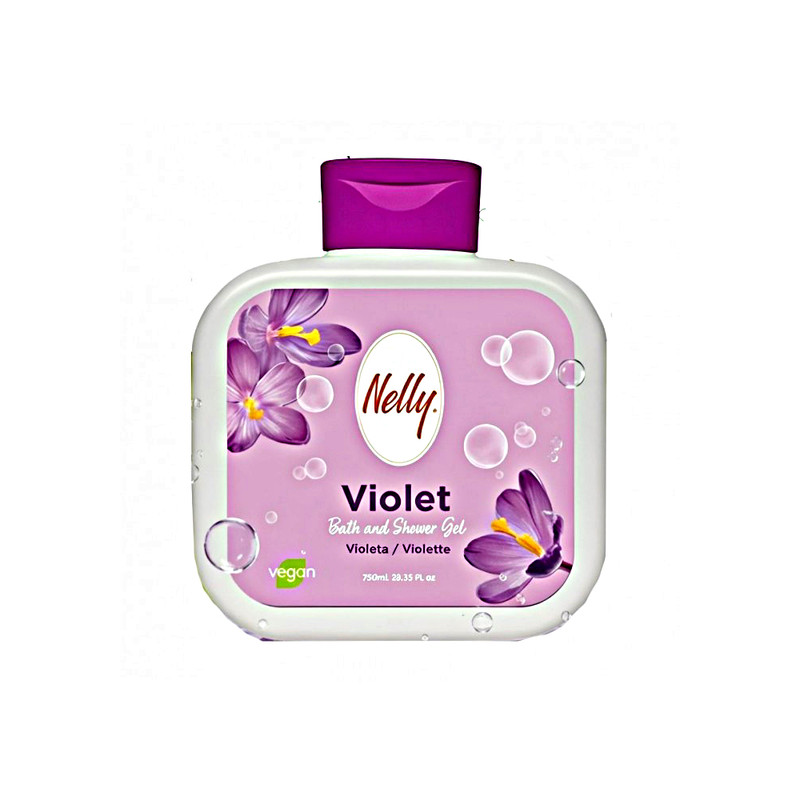 شامپو بدن نلی Violet با رایحه معتدل مناسب برای انواع پوست حجم 750 میلی لیتر